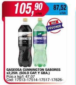 Maxiconsumo Gaseosa cunnington sabores oferta