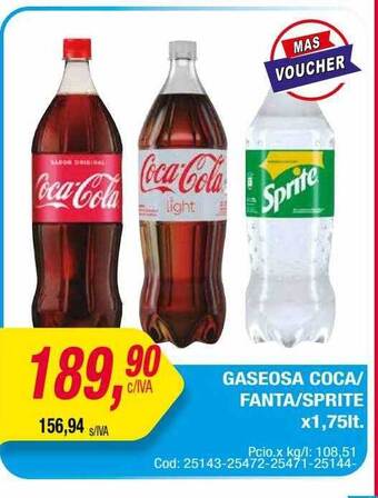 Maxiconsumo Gaseosa coca fanta sprite oferta