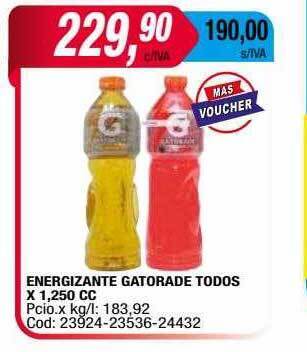Maxiconsumo Energizante gatorade todos oferta