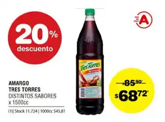 Atomo Conviene Tres Torres Amargo x 1500cc oferta