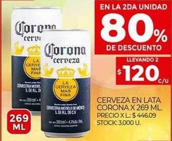 Supermercados DIA Cerveza en lata corona oferta