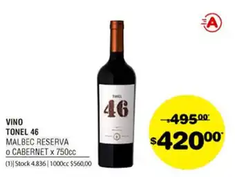Atomo Conviene Tonel 46 Vino x 750cc oferta
