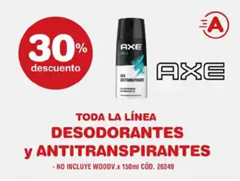 Atomo Conviene 30% descuento, Axe Desodorantes y Antitranspirantes oferta