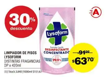 Atomo Conviene Lysoform Limpiador de Pisos x 420ml oferta