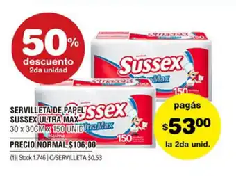 Atomo Conviene Sussex Ultra Max Servilleta de Papel 30x30cm x 150 unid. oferta