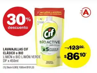 Atomo Conviene Cif Clásico o Bio Lavavajillas x 450ml oferta