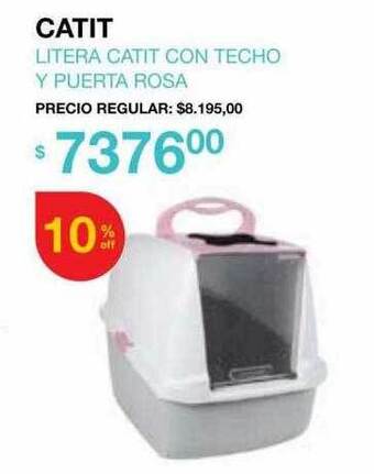 Puppis Catit litera catit con techo y puerta rosa oferta
