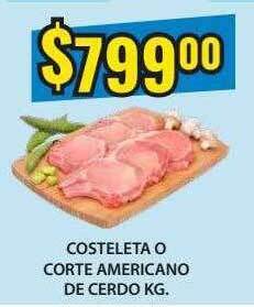 Supermercados Damesco Costeleta o corte americano de cerdo oferta