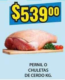 Supermercados Damesco Pernil o chuletas de cerdo oferta