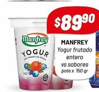 Almacor Manfrey yogur frutado entero vs sabores oferta