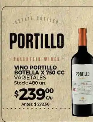 Super MAMI Portillo Botella Vino x 750cc oferta