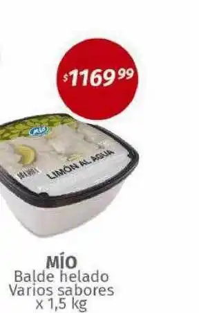 Arcoiris Supermercados Mío balde helado varios sabores oferta