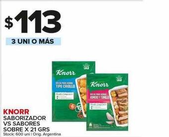 Carrefour Maxi Knorr saborizador vs sabores sobre oferta