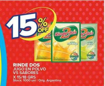 Carrefour Maxi Rinde dos jugo en polvo vs sabores oferta