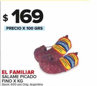 Carrefour Maxi El familiar salame picado fino oferta