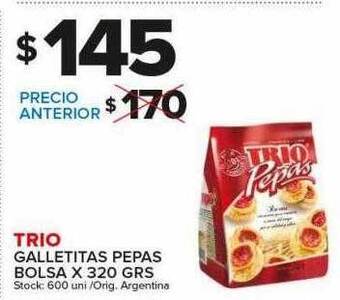 Carrefour Maxi Trio galletitas pepas bolsa oferta