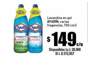 Cooperativa Obrera Lavandina en gel ayudin varias fragancias oferta