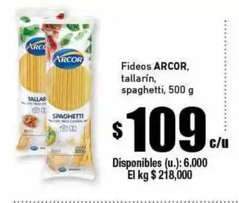 Cooperativa Obrera Fideos arcor tallarin spaghetti oferta