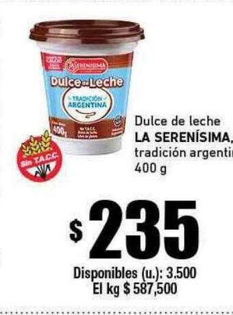Cooperativa Obrera Dulce de leche la serenisima tradición argentina oferta