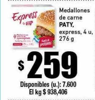 Cooperativa Obrera Medallones de carne paty express oferta