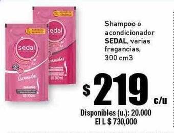 Cooperativa Obrera Shampoo o acondicionador sedal varias fragancias oferta