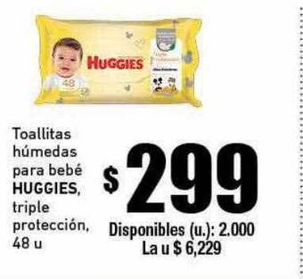 Cooperativa Obrera Toallitas húmedas para bebé huggies triple protección oferta