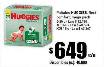 Cooperativa Obrera Pañales huggies flexi comfort mega pack oferta