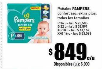 Cooperativa Obrera Pañales pampers confort sec extra plus todos los tamaños oferta