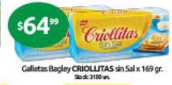 Cordiez Galletas bagley criollitas sin sal oferta