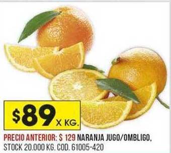 Coto Naranja jugo ombligo oferta