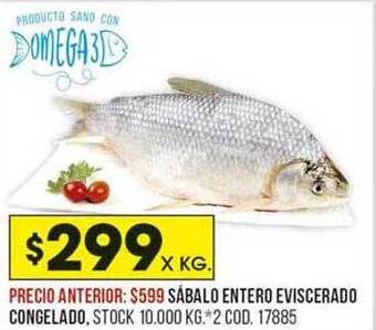 Coto Sábalo entero eviscerado congelado oferta