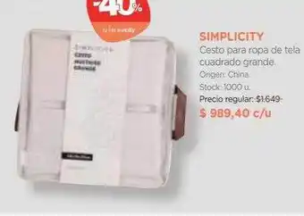Farmacity Simplicity cesto para ropa de tela cuadrado grande oferta