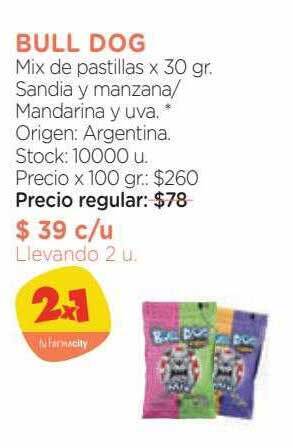Farmacity Bull dog mix de pastillas oferta