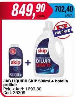 Maxiconsumo Jab.liquido skip + botella p diluir oferta