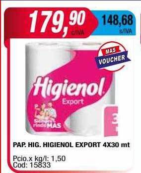Maxiconsumo Pap. hig. higienol export oferta