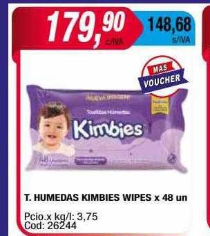 Maxiconsumo T. humedas kimbies wipes oferta