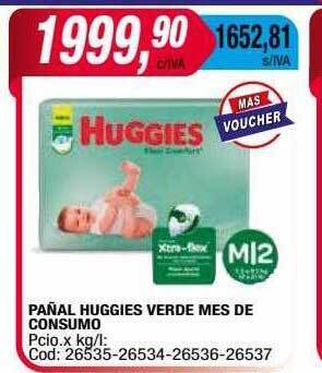 Maxiconsumo Pañal huggies verde mes de consumo oferta