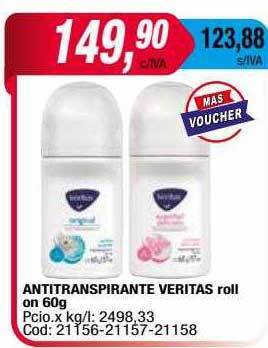 Maxiconsumo Antitranspirante veritas roll on oferta