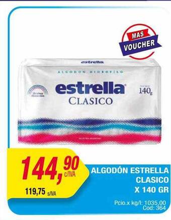 Maxiconsumo Algodón estrella clasico oferta