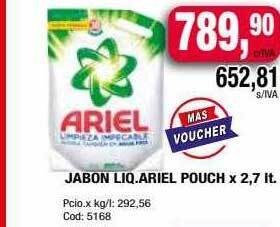 Maxiconsumo Jabon liq. ariel pouch oferta