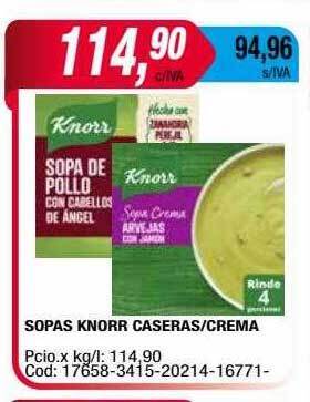 Maxiconsumo Sopas knorr caseras crema oferta