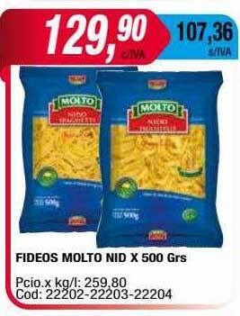 Maxiconsumo Fideos molto nid oferta