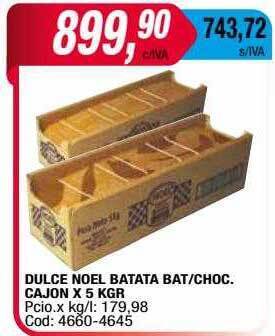 Maxiconsumo Dulce noel batata bat choc. cajon oferta