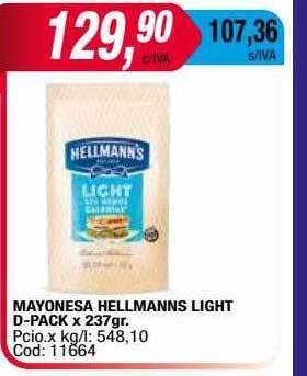 Maxiconsumo Mayonesa hellmanns light d-pack oferta