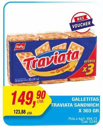 Maxiconsumo Galletitas traviata sandwich oferta