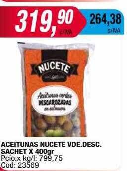Maxiconsumo Aceitunas nucete vde.desc. oferta