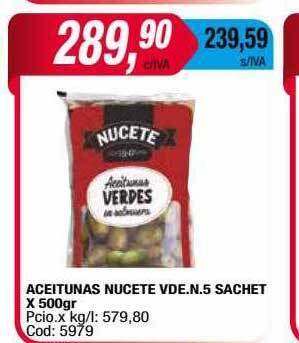Maxiconsumo Aceitunas nucete vde.n.5 sachet oferta