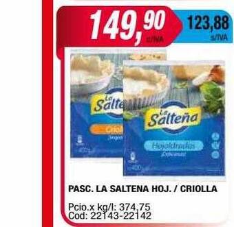 Maxiconsumo Pasc. la saltena hoj. criolla oferta