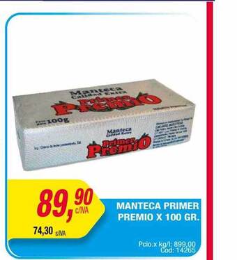 Maxiconsumo Manteca primer premio oferta