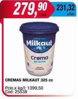 Maxiconsumo Cremas milkaut oferta